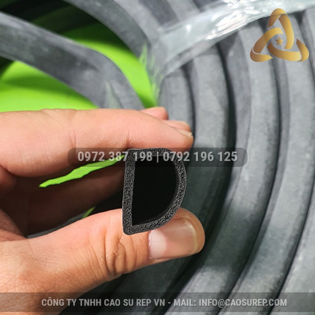 Ron cao su xốp EPDM chữ D 20x15x2